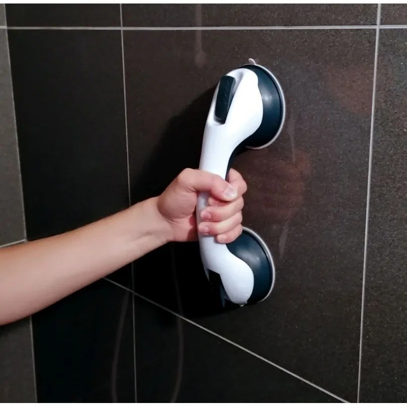 Bară pentru baie cu ventuze Spirella SAFE, albă,29 cm