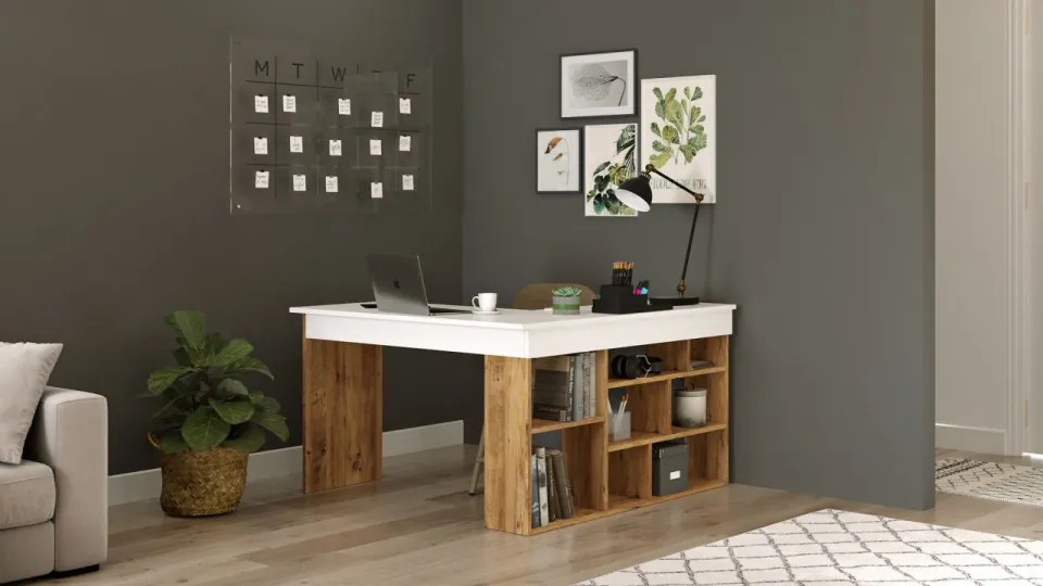 Birou CT5 Atlantic Pine / Alb