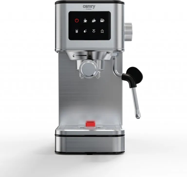 Aparat de espresso 7-în-1 Camry CR 4389, 1200 W, 20 bar, 1,7 l, control PID, panou LCD tactil, încălzire cești, extracție la rece, oțel inoxidabil