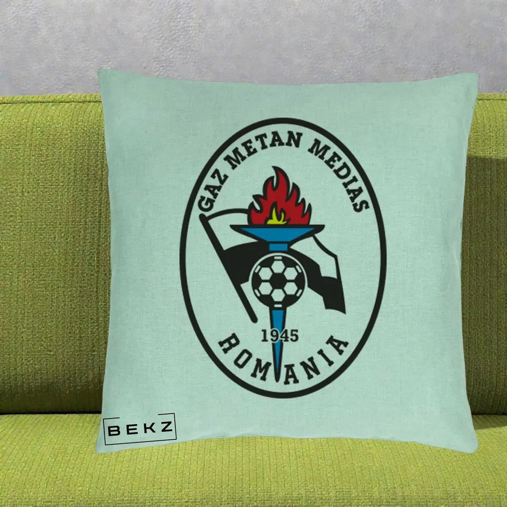 Perna Personalizata Gaz Metan Medias 1945 Fotbal, 40x40 cm, Verde Menta, Husa Detasabila, Perna Inclusa, BEKZ®