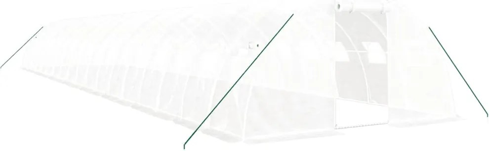vidaXL Seră cu cadru din oțel, alb, 72 m², 18x4x2 m