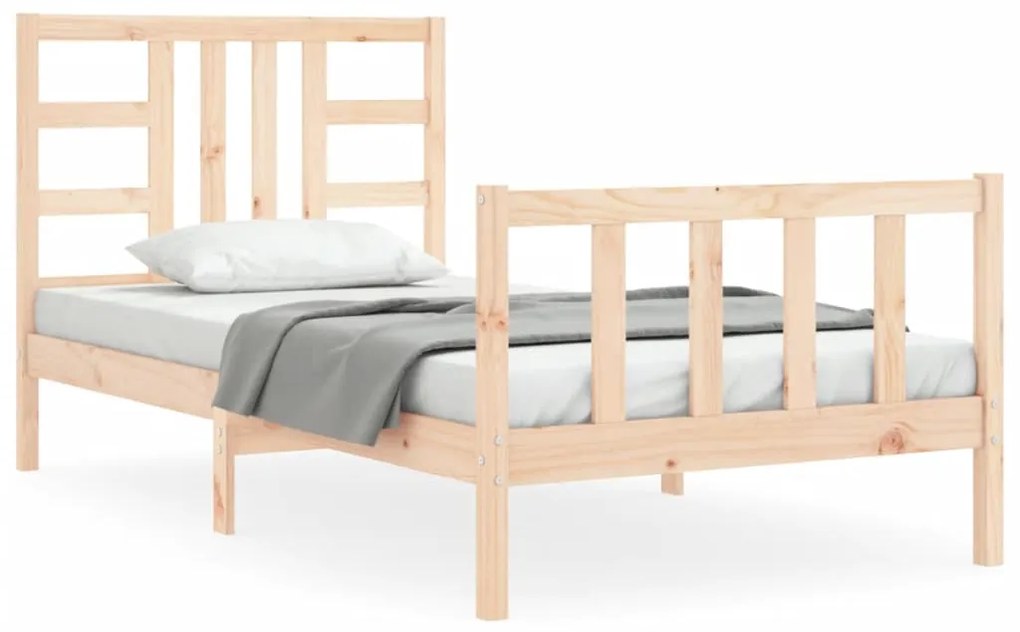 3191956 vidaXL Cadru de pat cu tăblie, 90x200 cm, lemn masiv