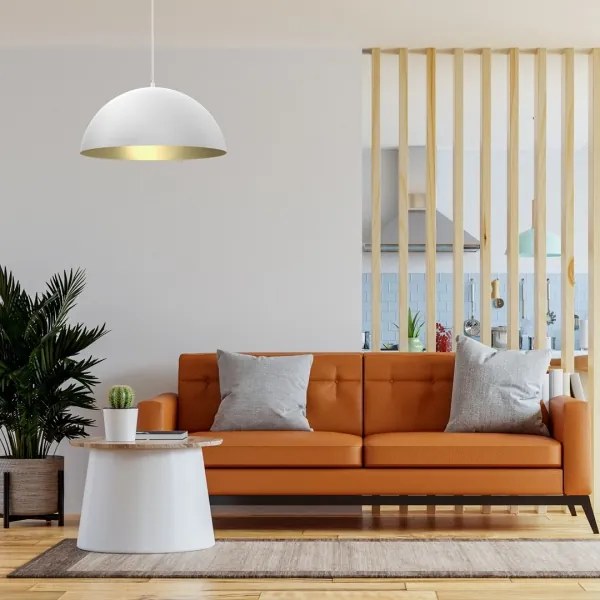 Lustră pe cablu BETA 1xE27/60W/230V d. 45 cm albă