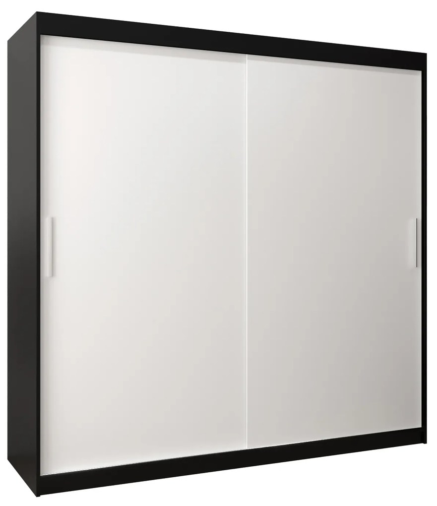 Dulap de haine 200 cm Toki (negru mat + alb mat). 1064849