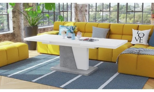 Măsuță de cafea pliabilă cu blat rabatabil NINO alb/gri