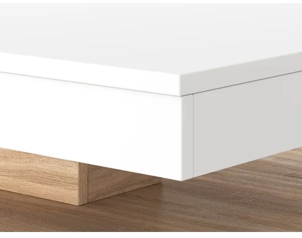 Masă de cafea TIMO, alb/stejar Sonoma