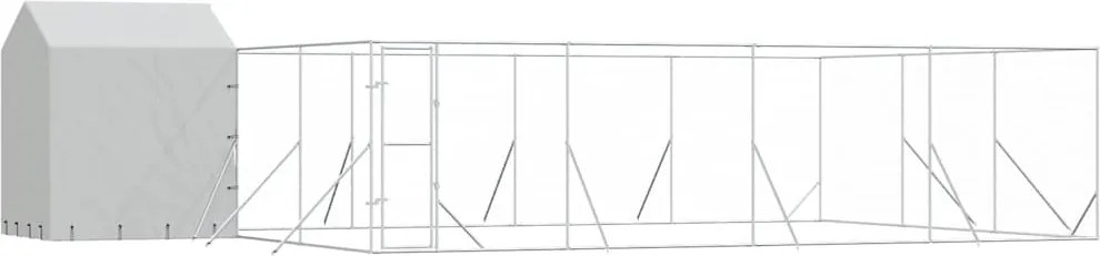 vidaXL Padoc exterior cu acoperiș argintiu 10x6x2,5 m oțel galvanizat