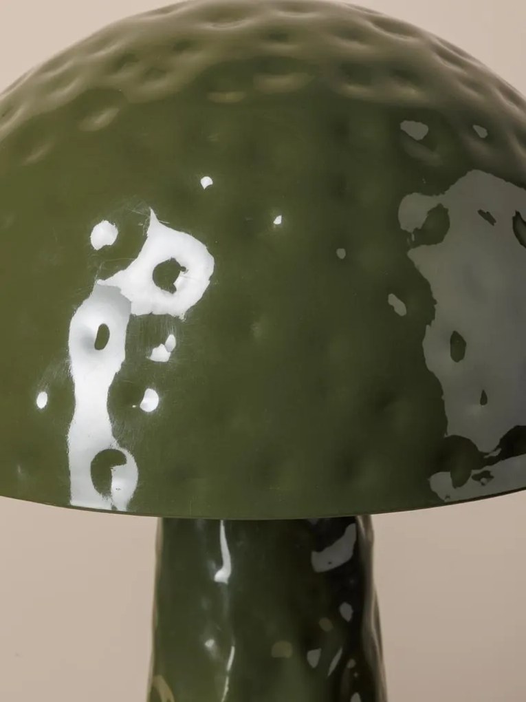 Lampa de masa, din metal, verde, forma de ciuperca, Bossue