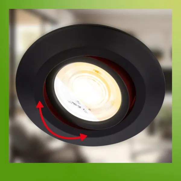 Briloner 7586035 - set de 3 plafoniere LED încastrate pentru baie KLIRA, 1xLED/4,9W/230V, IP23, negru