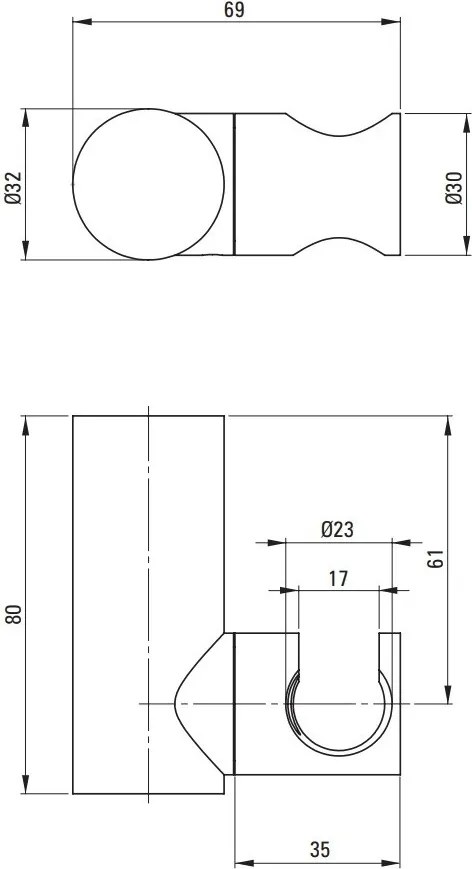 Suport dus manual Deante Round titan