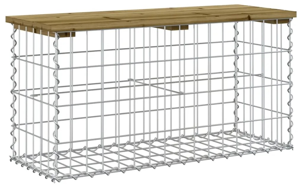 834349 vidaXL Bancă grădină, design gabion, 83x31,5x42 cm, lemn pin impregnat