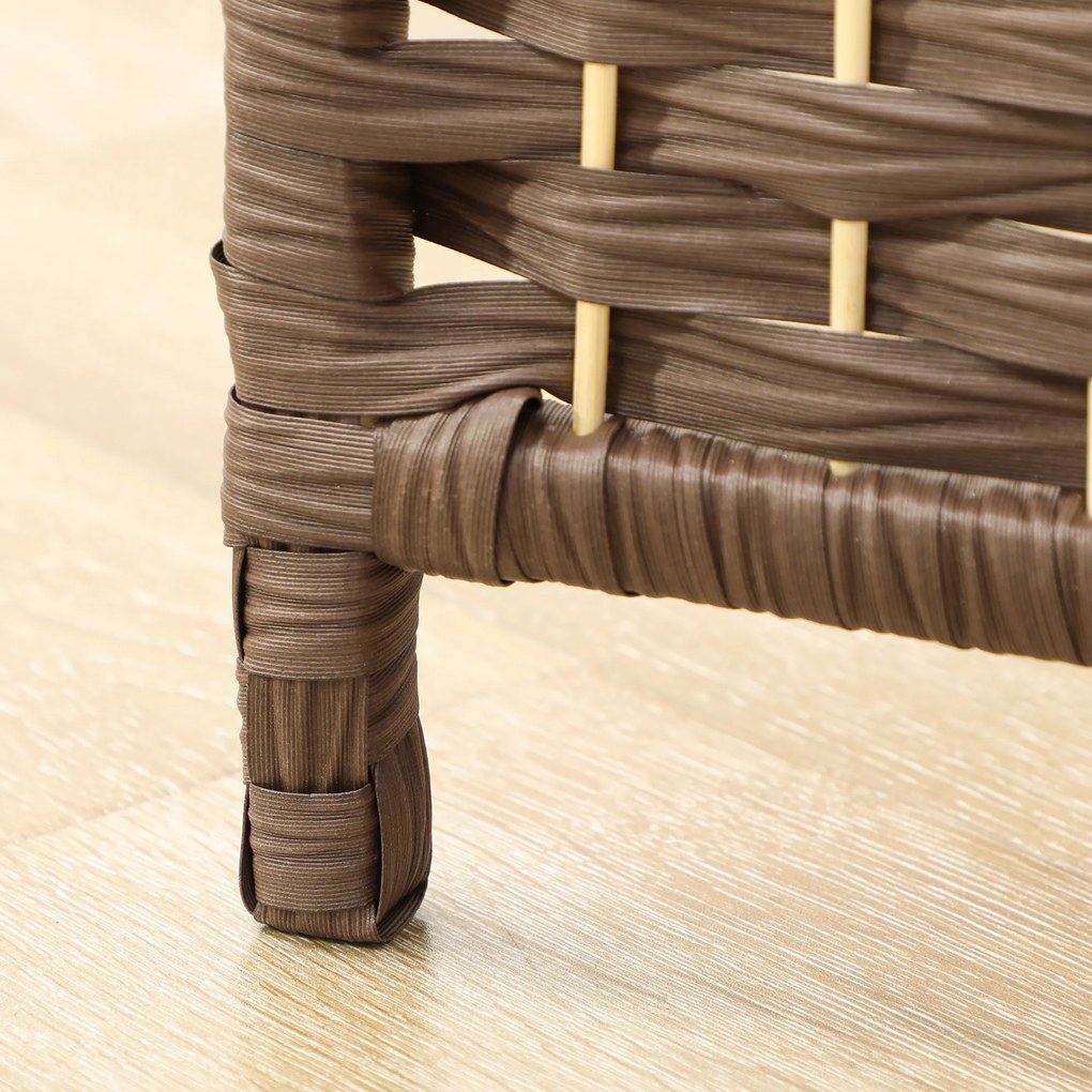 HOMCOM Paravan interior din lemn 3 panouri separator de cameră pliabil pentru living dormitor 135 x 180 cm maro | Aosom Romania