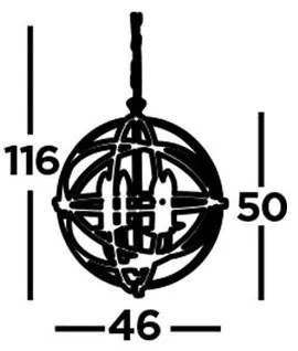 Searchlight 2474-4AB - Lustru suspendat ORBIT pe lanț, 4xE14/60W/230V, alamă