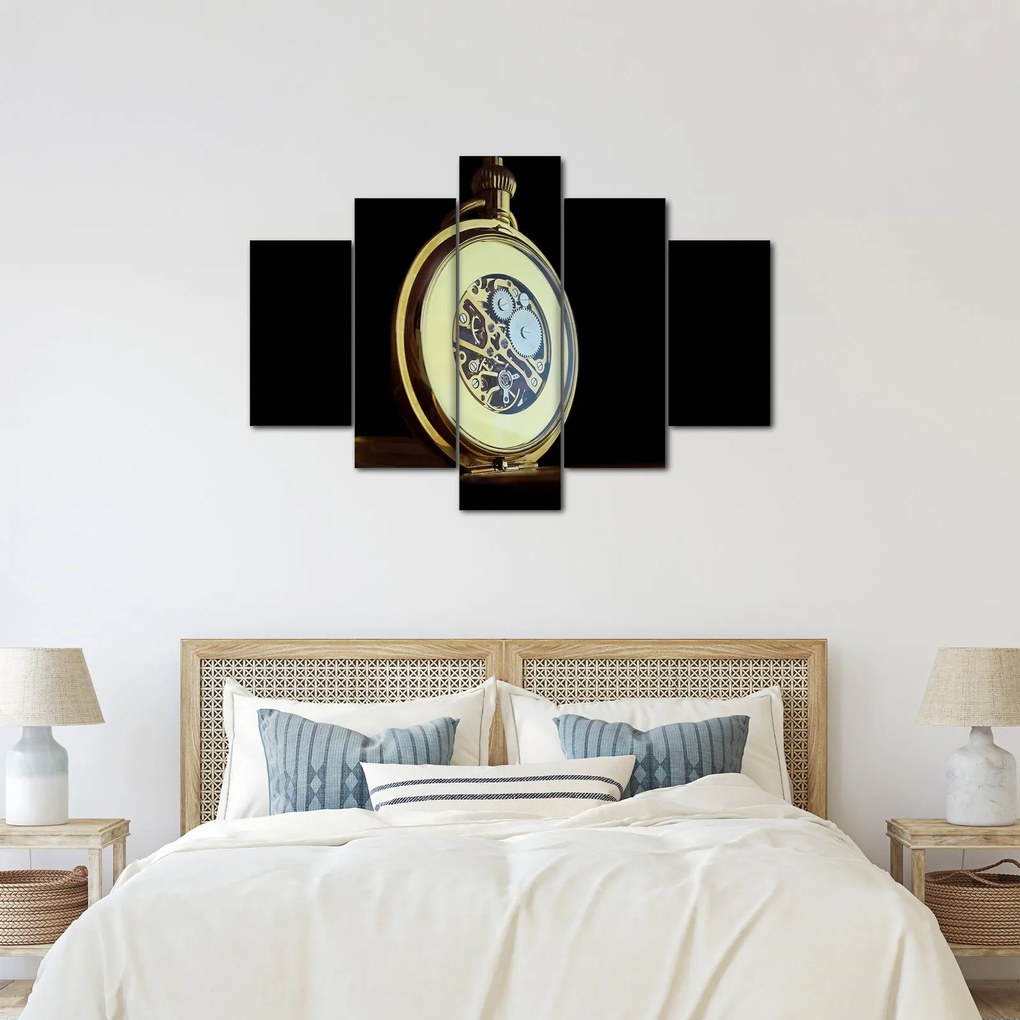 Tablou cu ceas de buzunar de aur (150x105 cm)