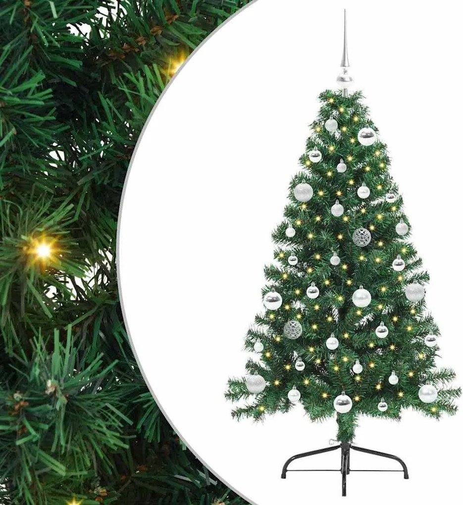 vidaXL Pom de Crăciun artificial pre-iluminat Verde 150 cm PVC