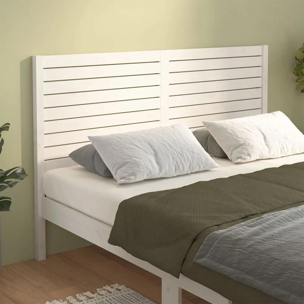 819041 vidaXL Tăblie de pat, alb, 206x4x100 cm, lemn masiv de pin
