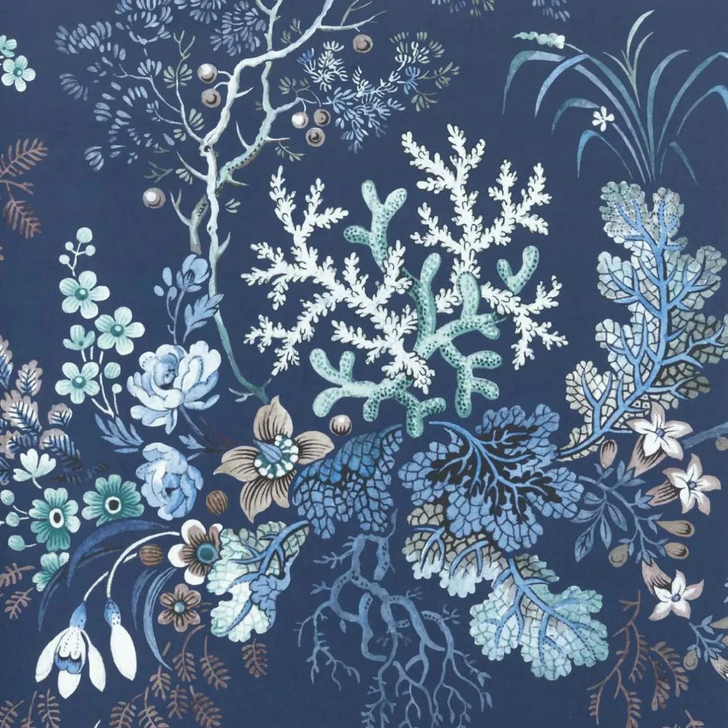 Tapet Killburn's Coral, Ocean Blue, 1838 Wallcoverings, 5.3mp / rola