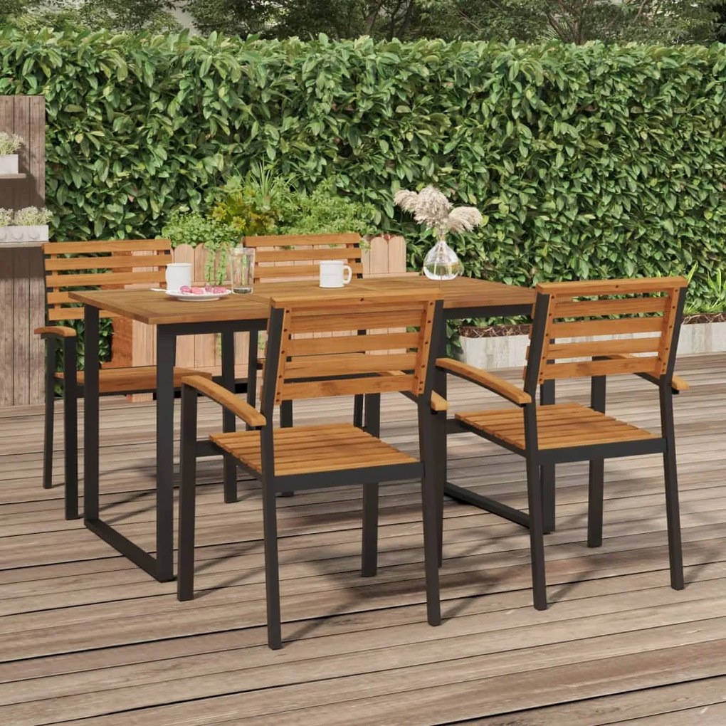 319511 vidaXL Masă grădină picioare formă de U 140x80x75 cm lemn masiv acacia