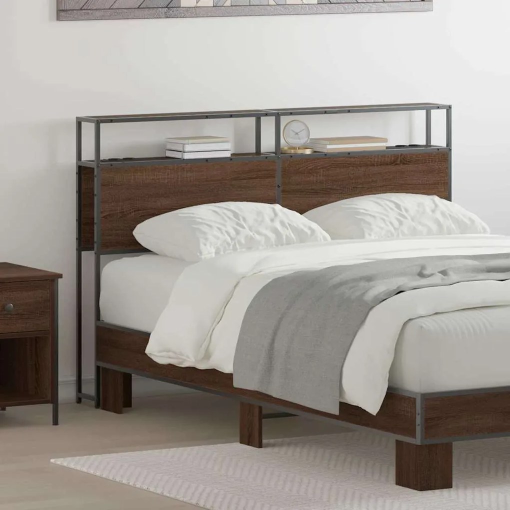 vidaXL Tăblie de depozitare Pe perete Stejar brun 135 cm Lemn compozit