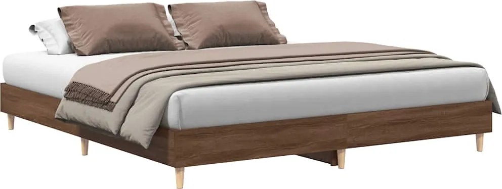 vidaXL Cadru pat fără saltea stejar maro, 160x200 cm, lemn prelucrat