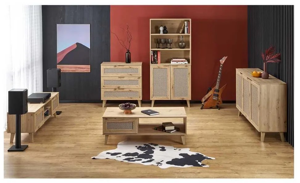 Dulap cu rafturi Rustico, stejar artisan
