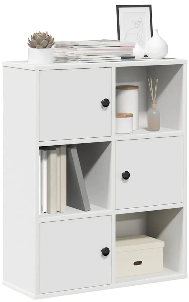 vidaXL Bibliotecă, alb, 60x24x76,5 cm, lemn prelucrat