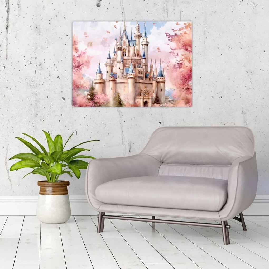 Tablou pe sticlă - Castel de basm (70x50 cm)