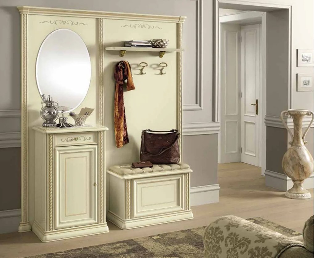Mobilier lemn masiv de hol Caterina, 173 × 42 × 206 cm