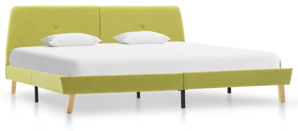 286934 vidaXL Cadru de pat, verde, 140 x 200 cm, material textil