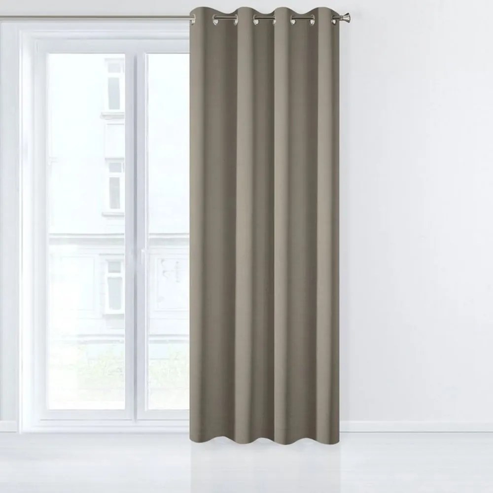 Draperie blackout culoarea bej cu inele metalice Lungime: 250 cm