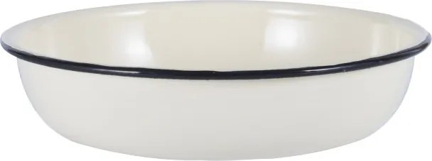 Castron emailat Rosberg R51222OR24, 24 x 5 cm, Margine rotunjita, Alb
