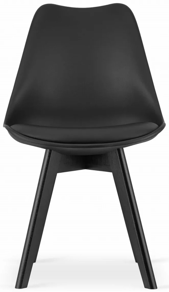 Scaun negru BALI MARK cu picioare din lemn negre