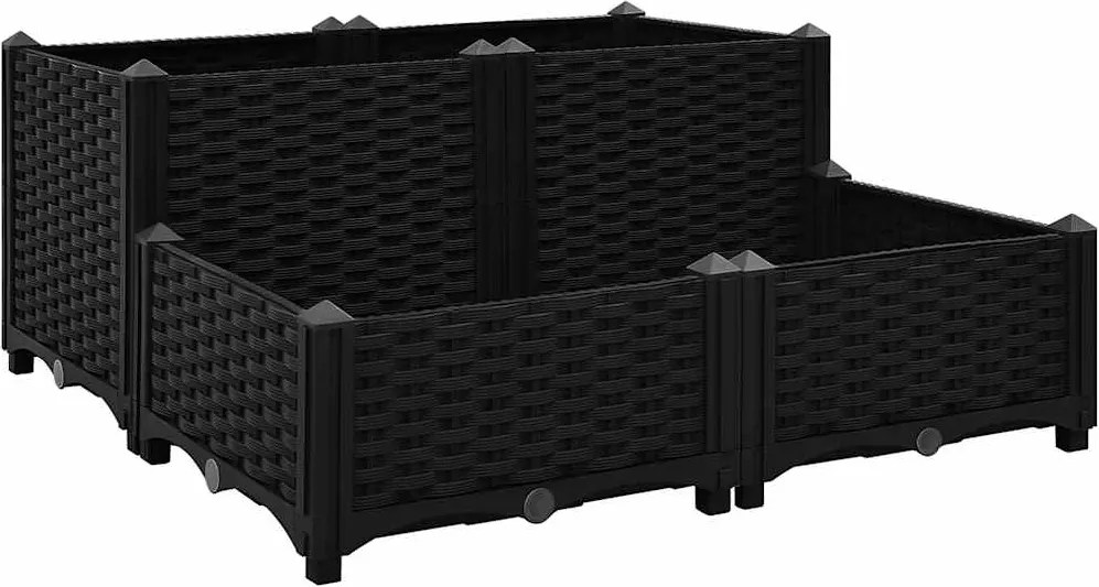 vidaXL Strat înălțat, 80x80x38 cm, polipropilenă