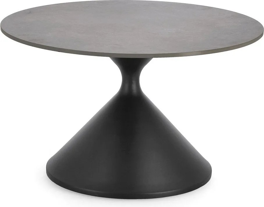 Măsuță de cafea neagră rotundă cu blat cu aspect de marmură ø 70 cm Joona – Bizzotto