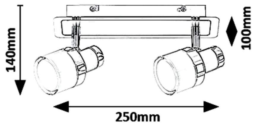 Plafoniera LED cu 2 spoturi pentru baie IP44 Harold