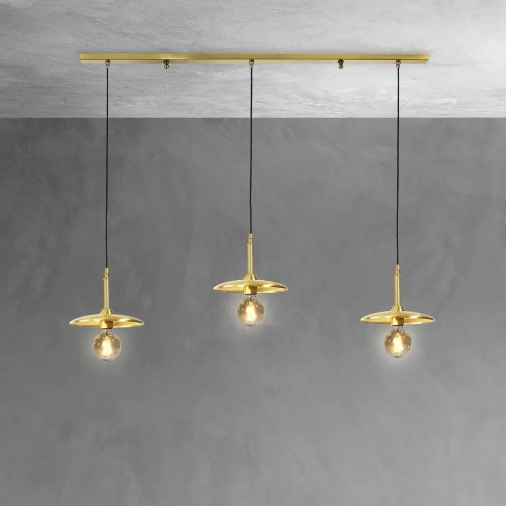 Lustra cu 3 pendule din alama Elio