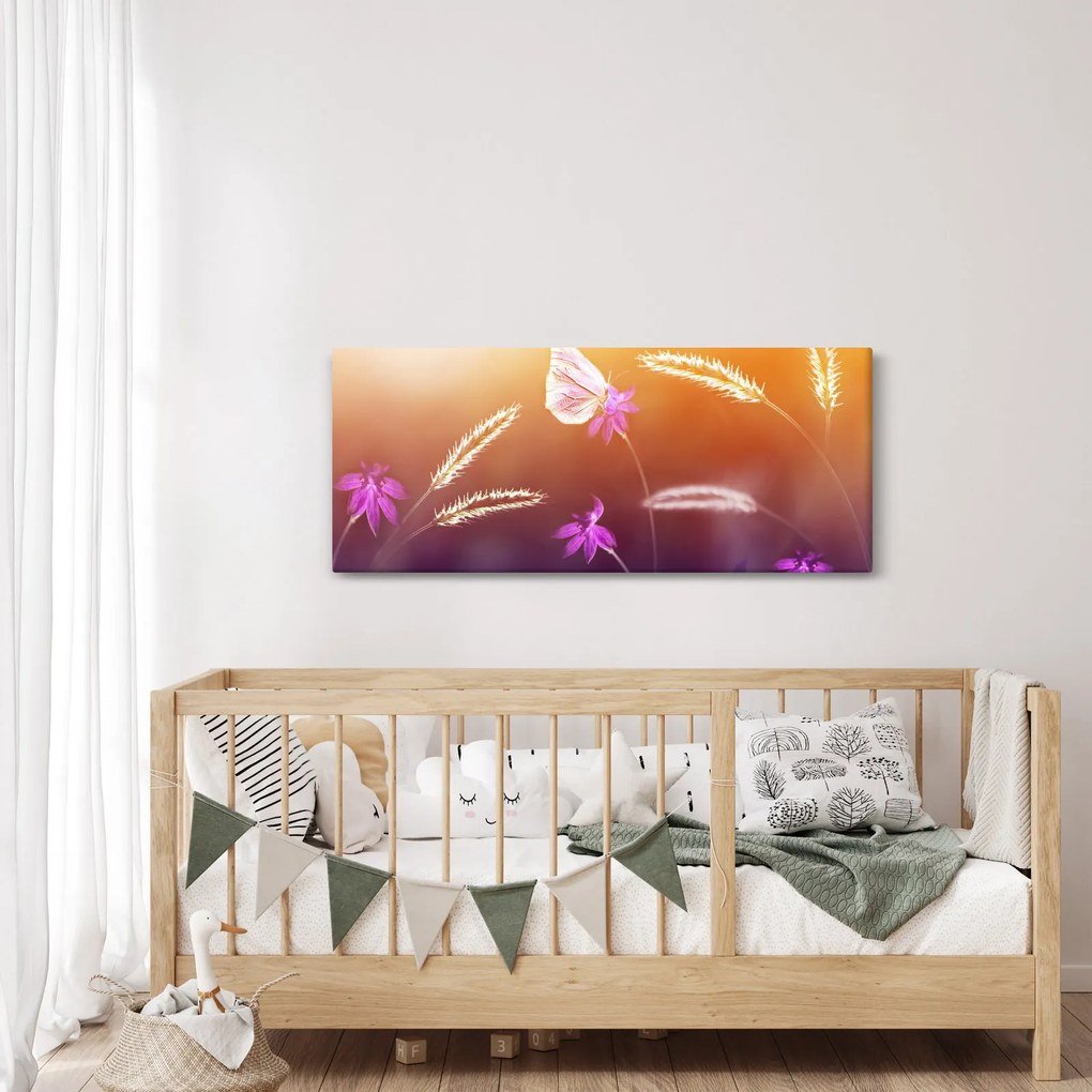 Tablou - Fluture roz (120x50 cm)