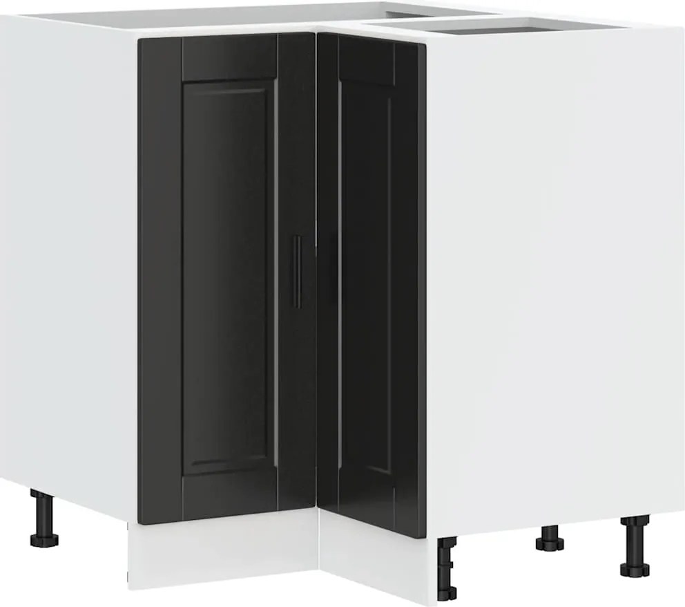 vidaXL Dulap de bază pe colț de bucătărie „Porto” Negru lemn prelucrat