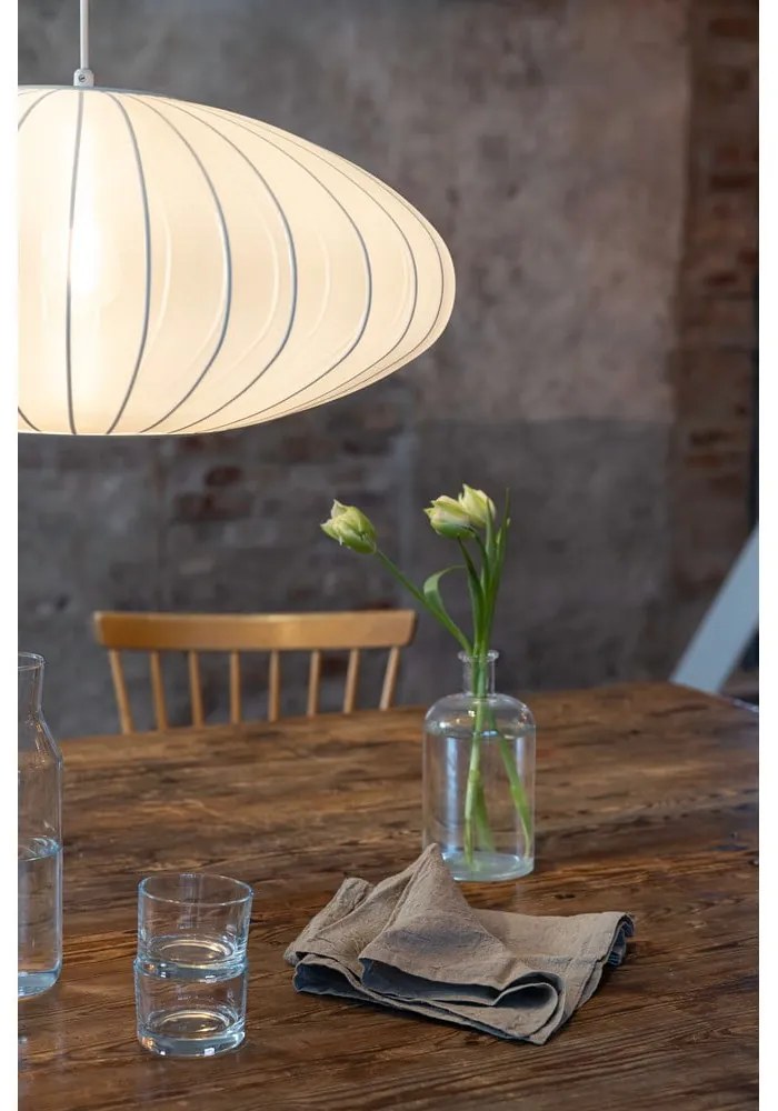 Lustră albă cu abajur textil ø 60 cm Florence – Markslöjd