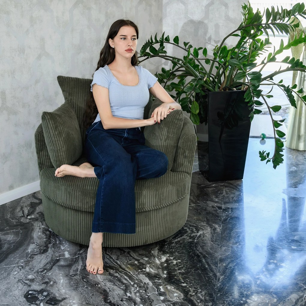 Scaun pivotant relaxant, verde închis, SALTER