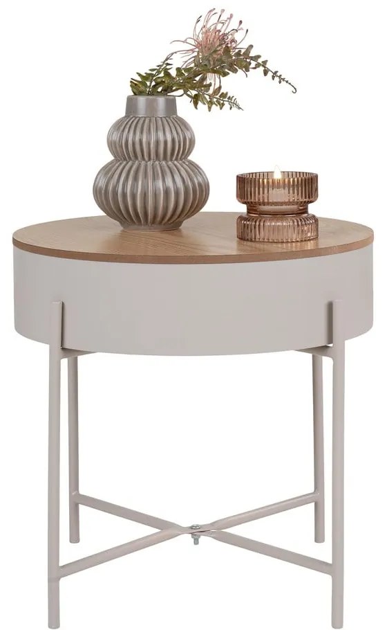 Măsuță auxiliară rotundă din metal ø 40 cm Sisco – House Nordic