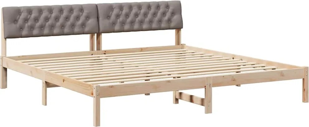 vidaXL Cadru de pat Maroniu și taupe 200 x 200 cm Lemn masiv de pin