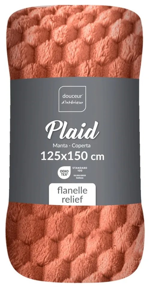 Pătură teracotă din microflanel 125x150 cm Mini Frosty – douceur d'intérieur