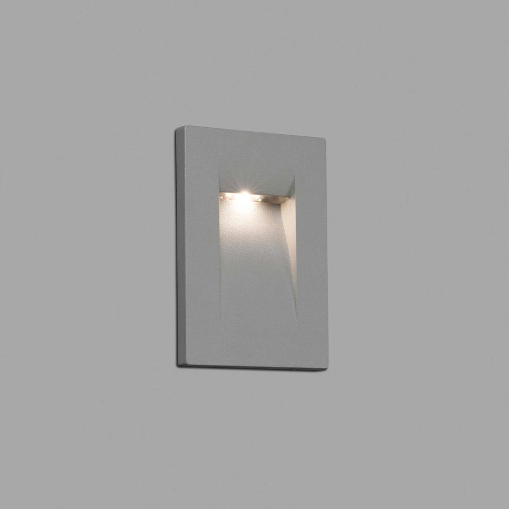 Horus 150 LED - Lampă încastrată în perete gri din aluminiu