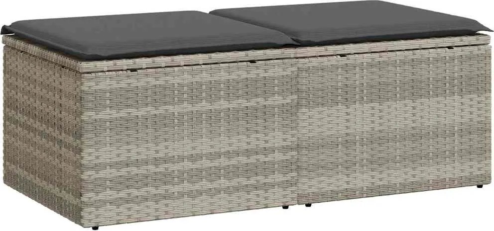 vidaXL Set canapea de grădină cu perne, 2 piese, gri deschis poliratan