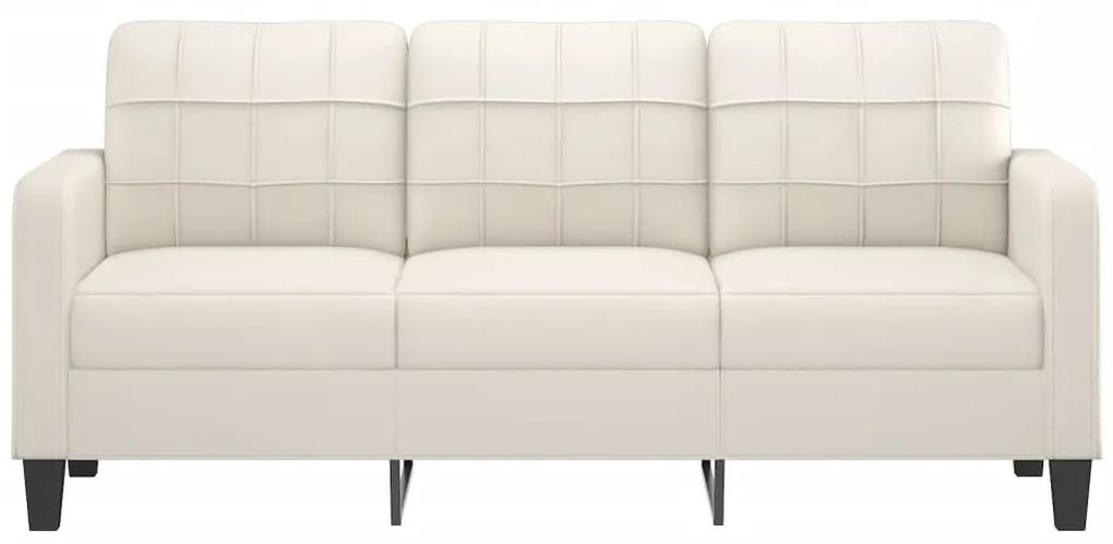 Canapea cu 3 locuri, crem, 180 cm, piele ecologica Crem, 198 x 77 x 80 cm