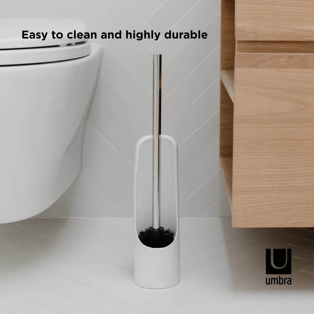 Perie de WC albă din plastic Touch – Umbra