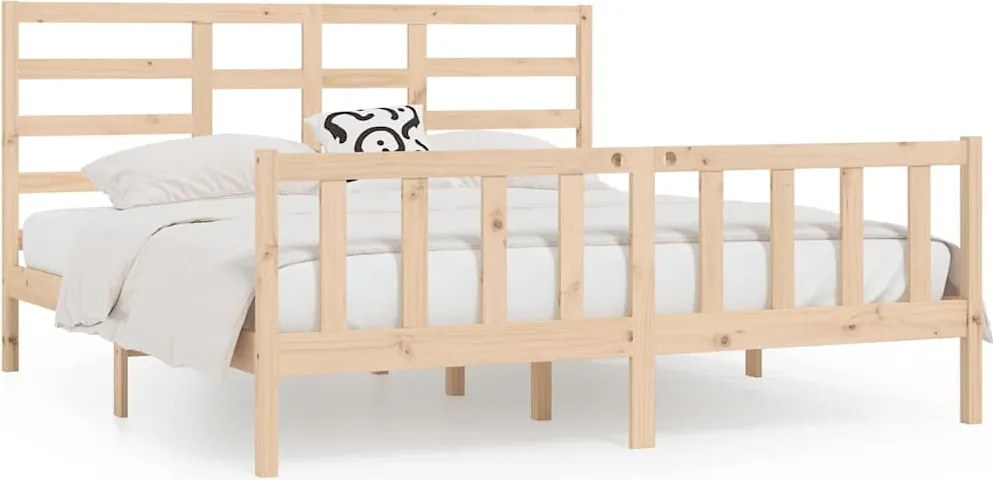 vidaXL Cadru de pat fără saltea, 200x200 cm, lemn masiv pin