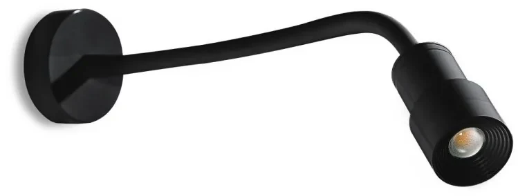 Aplica de perete tip spot LED cu brat flexibil LUMI FLEX neagra