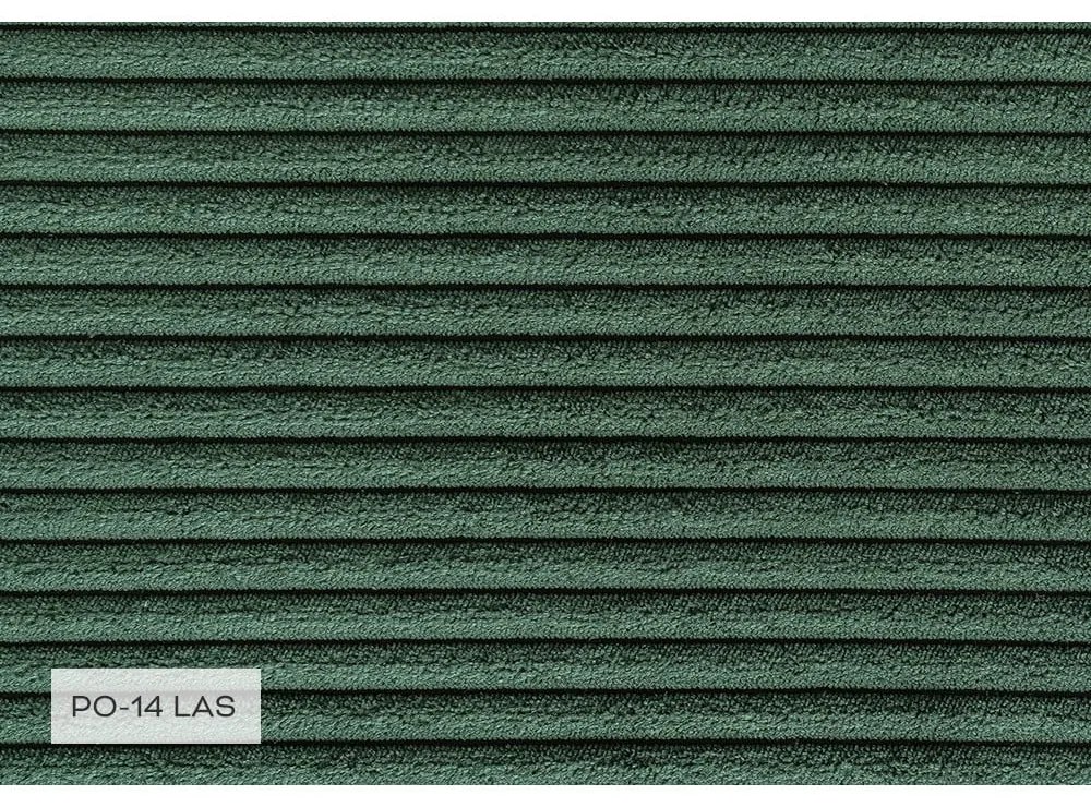 Colțar verde închis extensibil cu tapițerie din catifea reiată (cu colț pe partea dreaptă/în formă de "U") Brave Dave – Miuform